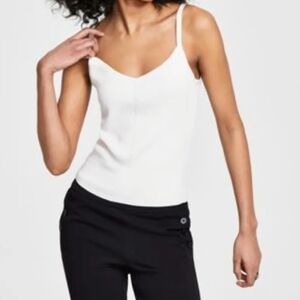Bar III Woman's Ribbed Tank Top NWOT White Size XL